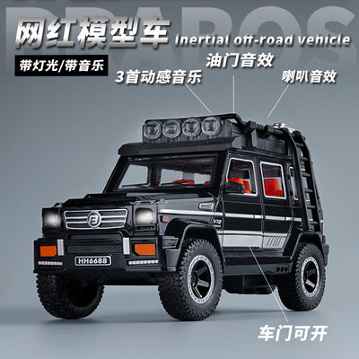 Kids' realistic inertia off-road vehicle model - doors open, lights & music - inertia toy car - cross-border hot seller
