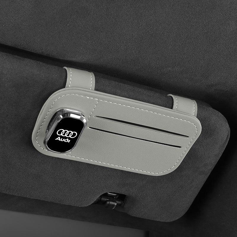 Car glasses clip multi-function car sunglasses holder leather car card holder sun visor car sunglasses car holder