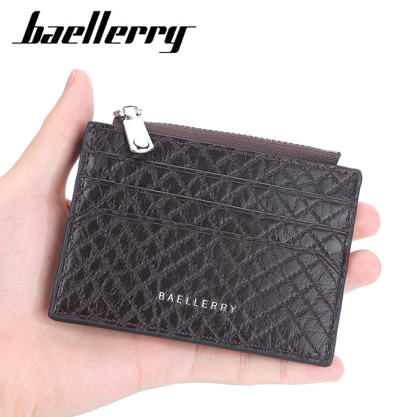 Baellerry spot new European and American men's multi-card position thin durable PU change bag card bag convenient card holder
