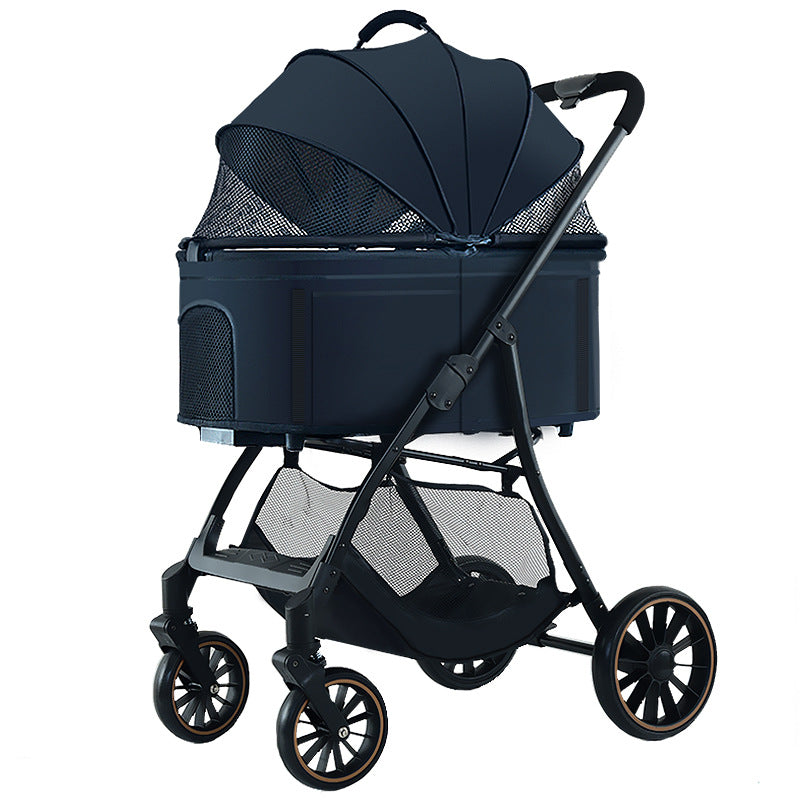 Pet stroller for cats and dogs - foldable, lightweight, and portable for small pets