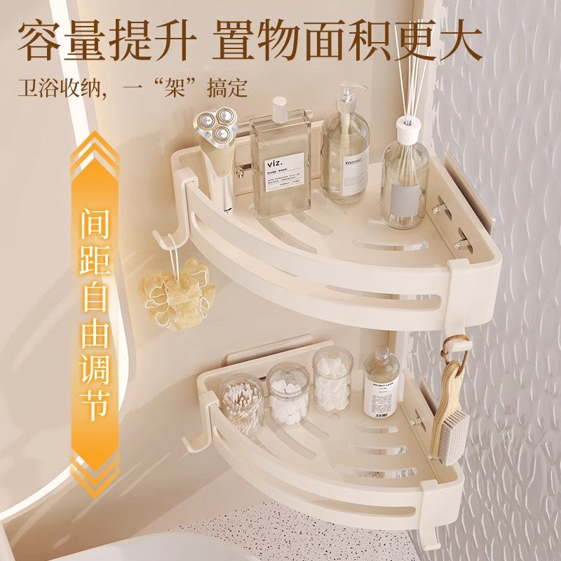 White bathroom shelf No punching toilet toilet toilet wall storage rack wall hanging cream wind