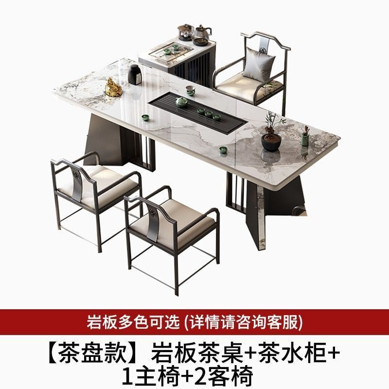 New chinoiserie luxury stone slate tea table table modern tea table and chair combination casualaccessible luxury office large board table tea making table