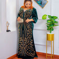 African cross-border supply  new style elegantwork clothing velvet patchwork mesh hot diamond hip-covering fishtail long skirt