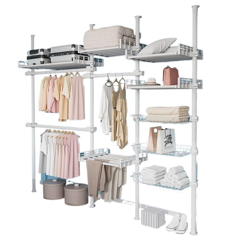 38 and 32 diameter overhead clothes hanger pole floor-standing bedroom wardrobe column-type dust-proof combination rental house wardrobe