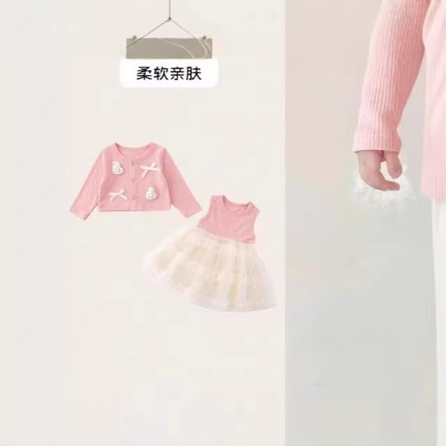[on behalf of delivery] girls' tweed style dress spring & fall suit skirt  new style cute princess skirt for girls
