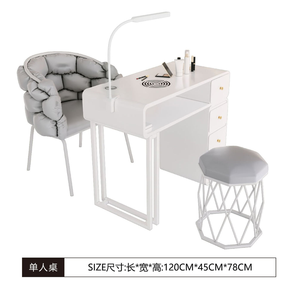 Widened 45cm nail table and chair set - special offer! economical single/double, light luxury, multi-functional, odorless, carbon steel with baked enamel finish