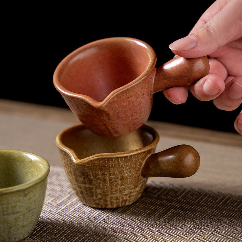 Retro ceramic stylish handle seasoning small milk dish dipping small milk cup sauce steak dessert sauce dessert dish