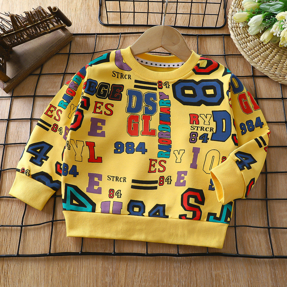 Children's hoodie  autumn collection, 100% cotton, long sleeve t-shirt for boys and girls, infant and toddler pullover top