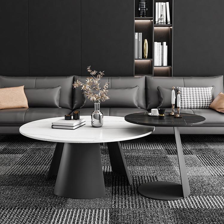 Rock slab coffee table round modern living room creative designer accessible luxury side table small apartment balcony casual italian tea table