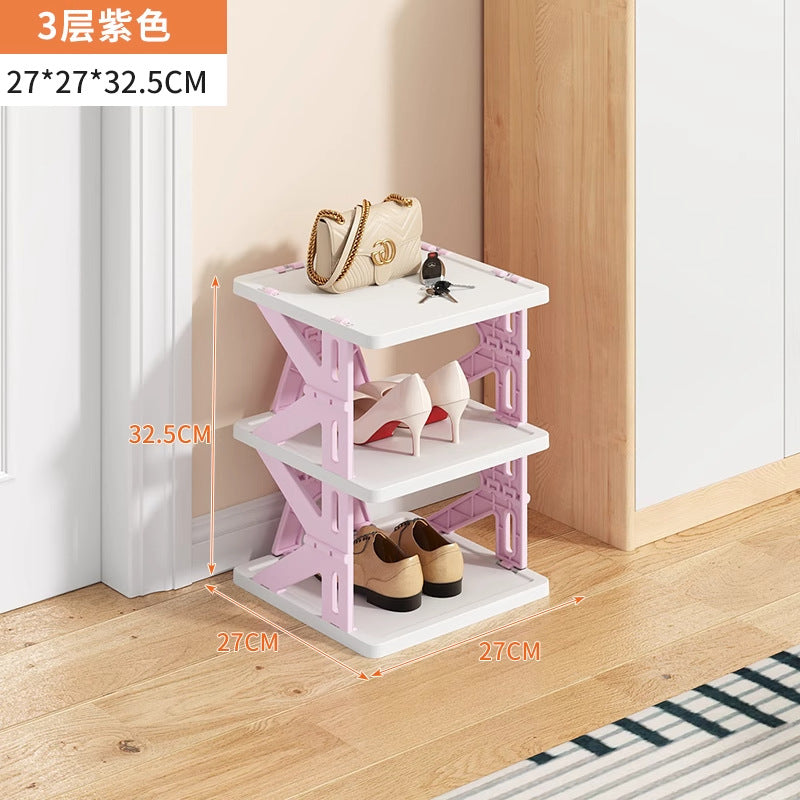 Installation-free foldable shoe rack for home door simple multi-layer small narrow entry door back dormitory space-saving shoe rack