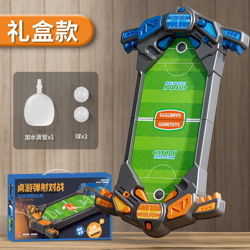 Kids' tabletop ejection soccer game with water spray penalty – two-player competitive game, parent-child interactive board game toy