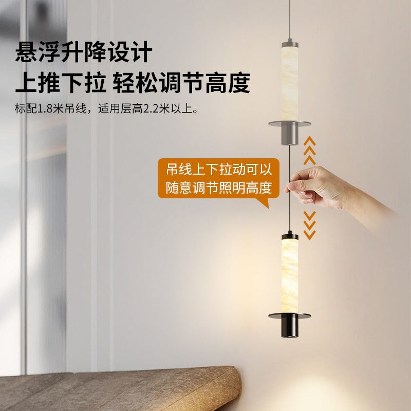 Italian light luxury bedroom bedside chandelier modern casualclassy sense of atmosphere background wall adjustable marble small chandelier