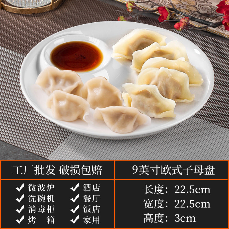 High-end ceramic pure cabbage plate, special-shaped asymmetrical cold dish plate, stir-fry plate, tableware for restaurants and hotels