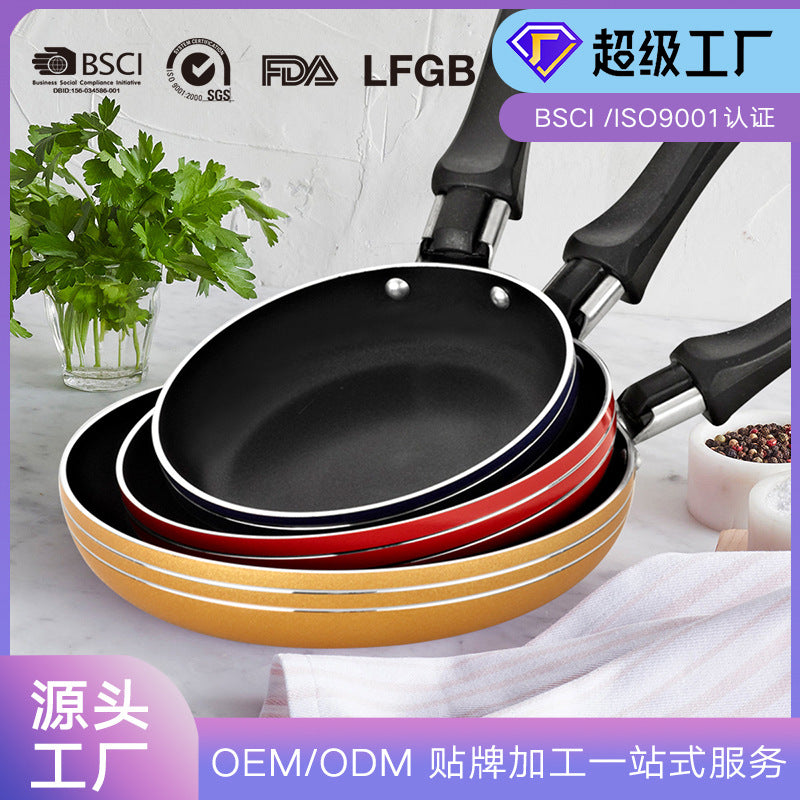 Custom oem aluminum pan mini frying pan baby learning non-stick pan flats pan breakfast omelette pan small pot