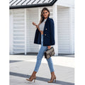 fashion: european and american autumn/winter new double-breasted blazer - solid color women's outerwear