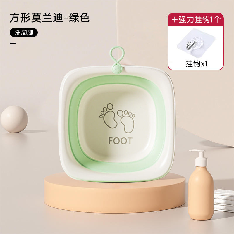Wholesale newborn baby folding wash basin - square kids foot & bottom washing plastic basin - dormitory & home use small washbasin
