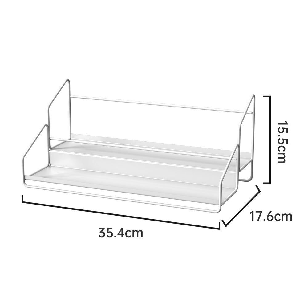 Multifunctional iron art shelf - double layer spice rack - countertop kitchen spice organizer - oil, salt, sauce, and vinegar storage rack