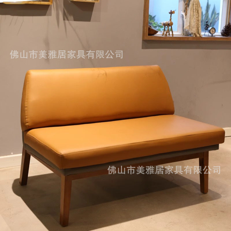 Cafe Solid wood back chair Restaurant Dessert milk tea shop Leisure sofa Table and chair combination Rest area Card seat