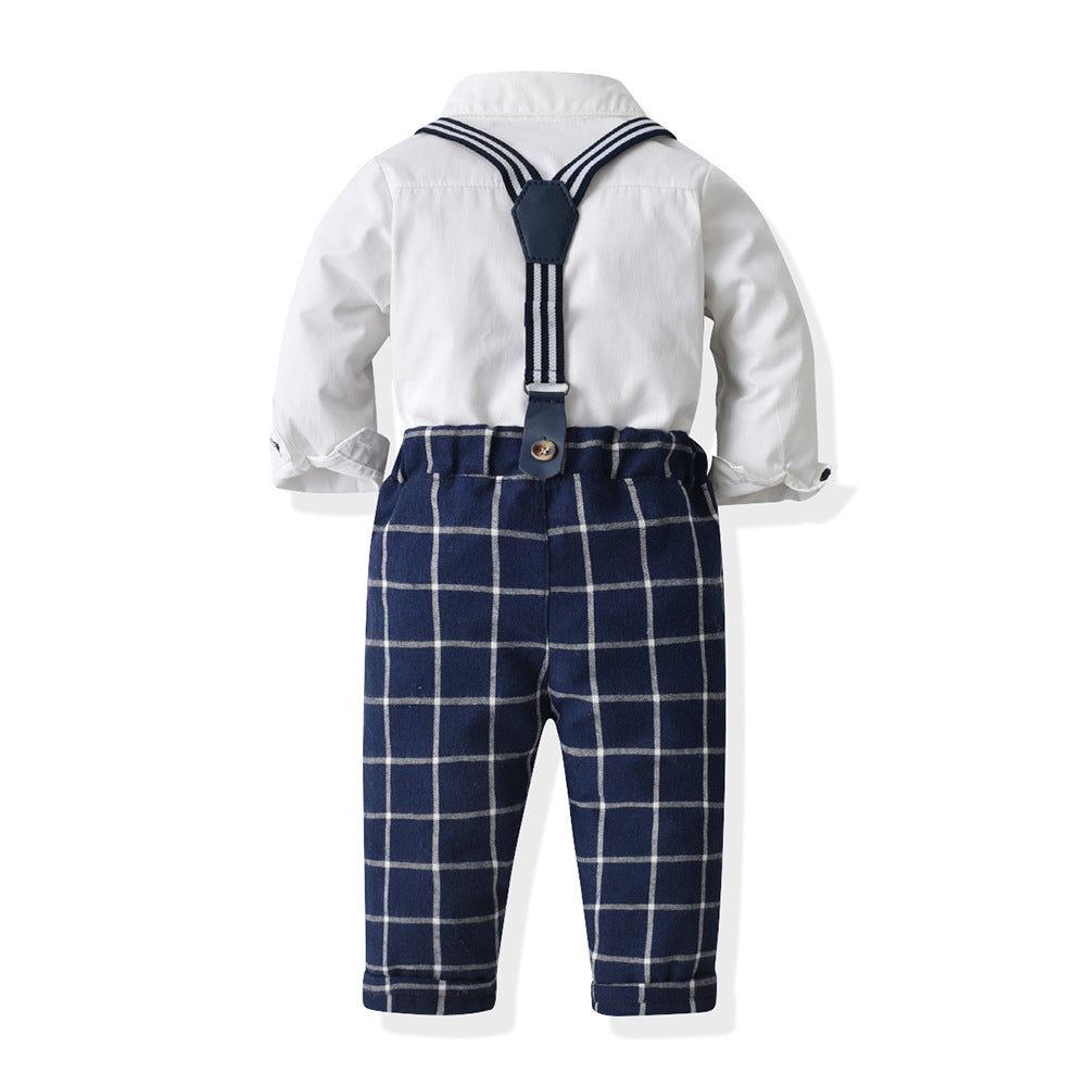 British gentleman's two-piece suit: spring/autumn cotton pique striped outfit for baby/toddler boys - perfect for birthdays!