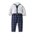 British gentleman's two-piece suit: spring/autumn cotton pique striped outfit for baby/toddler boys - perfect for birthdays!