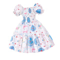 Kids' short-sleeve printed smocked dress - fresh & sweet country style
