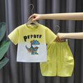 Boys' summer outfit  new summer collection - stylish short-sleeve top and shorts set for boys, wholesale for toddlers and young children