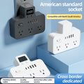 Us standard power strip, american plug adapter, us/canada converter, overload protection, ul/fcc certified, with clock