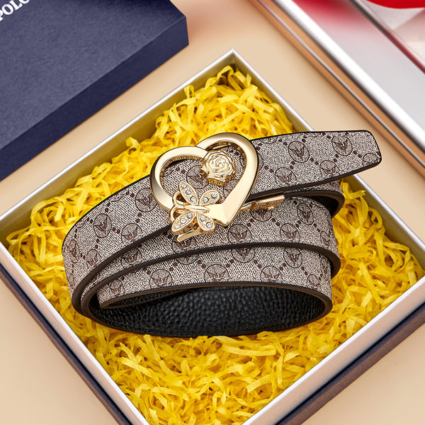 Emperor Paul Belt Women's Premium Automatic Buckle Belt Women's Fashion Versatile Leather Women's Belt Genuine