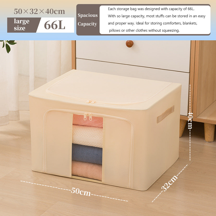 Household non-woven large-capacity storage box sorting clothes and sundries artifact thickened folding cover moisture-proof removable