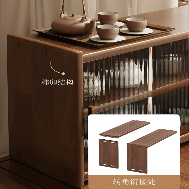 Solid wood dustproof cup holder changhong glass tea set storage cabinet cup water cup coffee cup storage rack desktop storage box