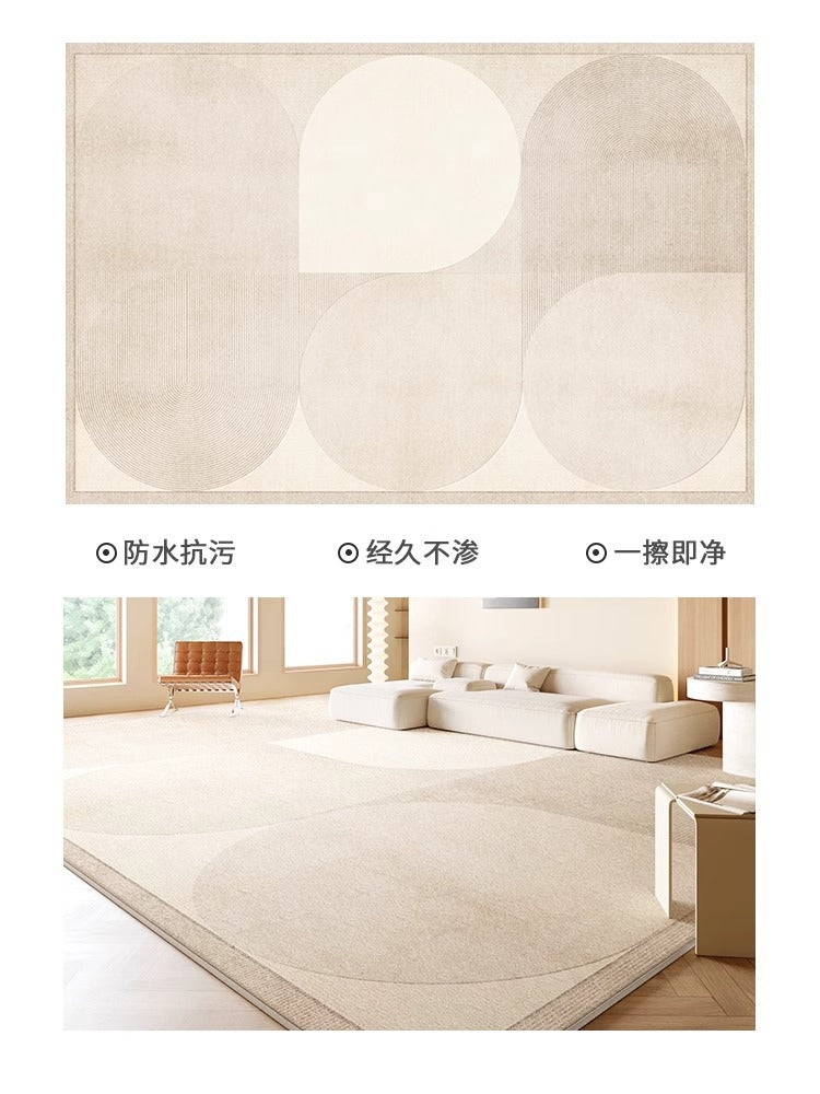 Carpet living room  new bedroom bedside sofa floor mat no-wash, wipeable, no-maintenance, light luxury, high-end cream style