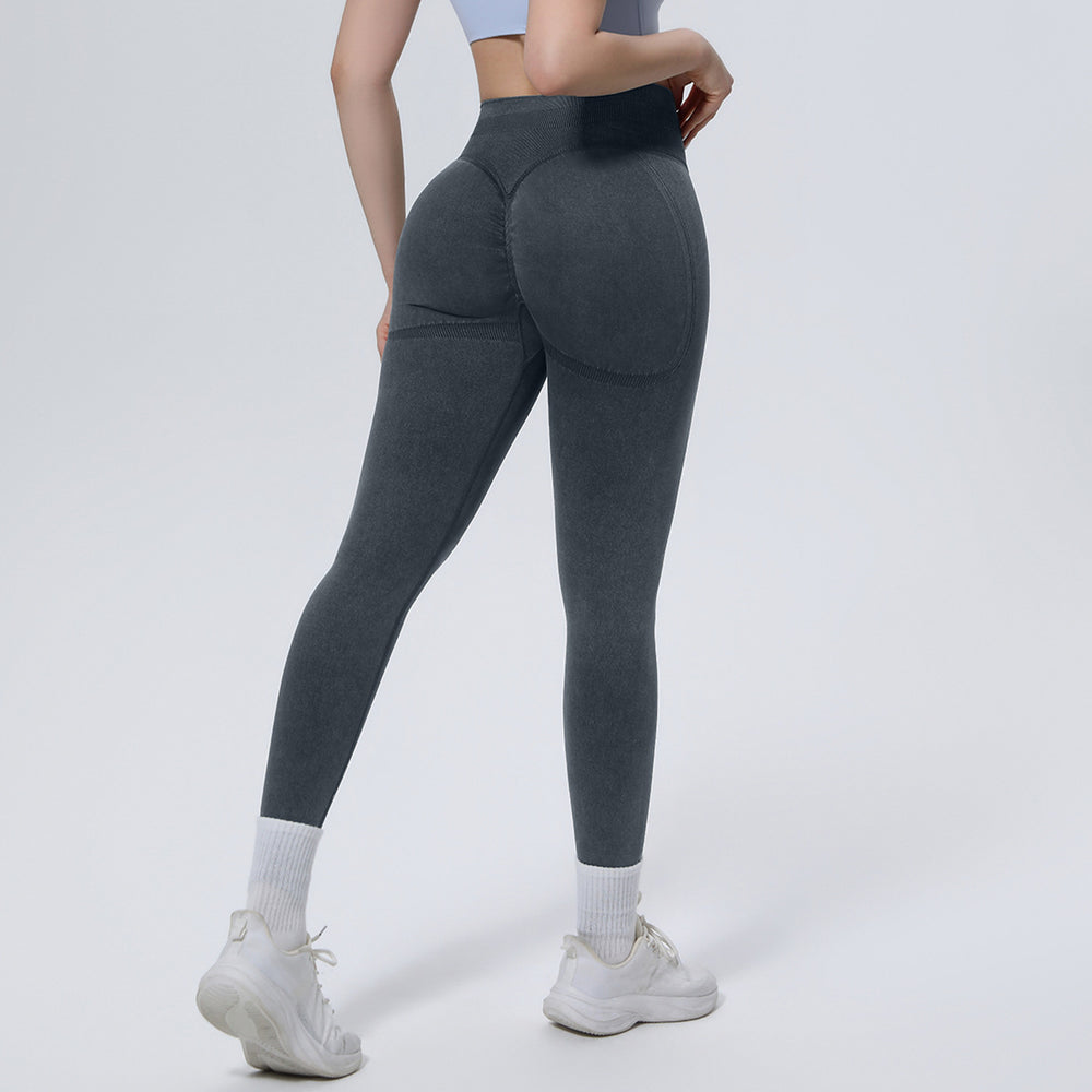 seamless washable yoga pants, high waist, tummy control, hip lift, tight nine-point pants, sweat-absorbent and breathable running fitness pants for women