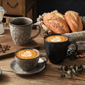 Retrostylish ceramic coffee cup and saucer kiln wind stone ceramic mug office for home afternoon tea cup