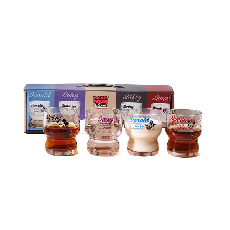 Glass gift box beverage cup hammer pattern retro drinking cup drinking cup high value juice cup fashionable transparent cup