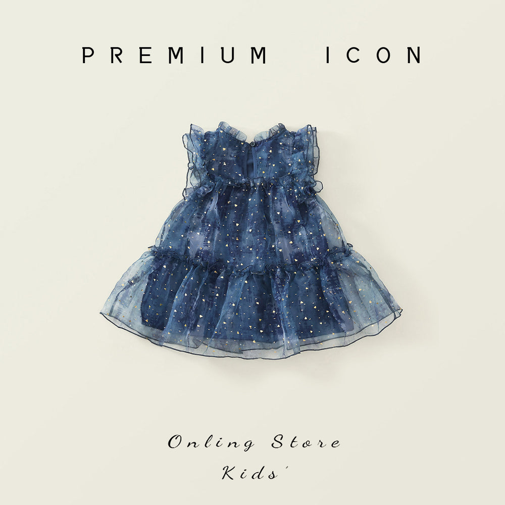 Girls' summer dress  new sequin tank dress baby girl chic mesh dress elegant trendy kids' dress