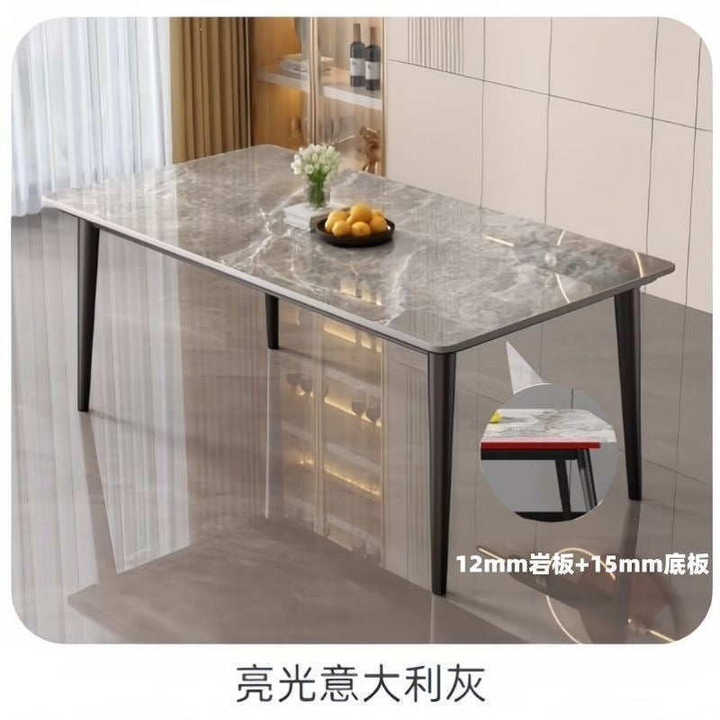 Slate dining table - modern minimalist luxury design for small spaces - rectangular dining table and chair set for home, living room