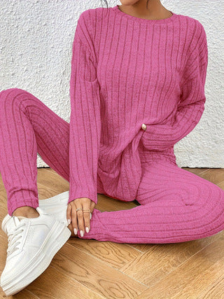 Cross-border Europe, America 2024 autumn and winter casual turtleneck knitted long-sleeved suit women's  sweater loose trousers two-piece set