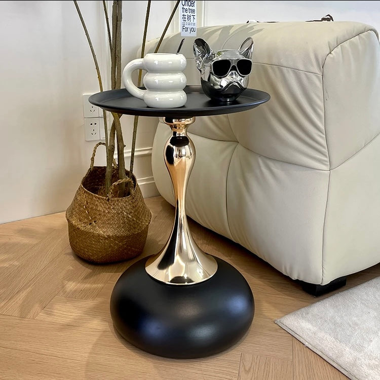 Scandinavianretro sofa side table living room coffee table small table iron side table bedside storage rack balcony casual round table