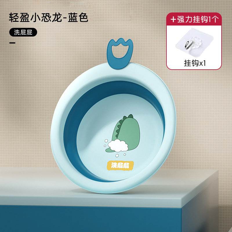 Collapsible kids' wash basin - portable newborn face wash basin - thickened plastic baby basin - household infant wash basin