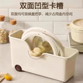 Kitchen pot and pan organizer with lid and spice storage, rolling under-sink cabinet organizer, multifunctional storage rack