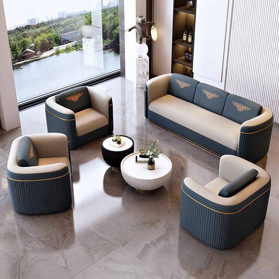 Modern casual single sofa chair sales department reception three-person fabric sofa hotel foot bath reception leather art accessible luxury