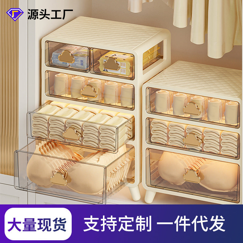 Xinle Bedroom Wardrobe Underwear Storage Box Multi-layer Drawer Type Dust-proof Children's Socks Grid Storage Cabinet