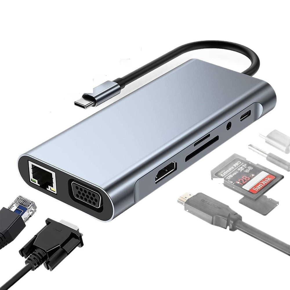 Type-c docking station laptop docking station 11-in-1 usb3.0 hub converter portable office