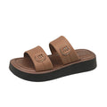 Non-slip spring and summer new arrival british style flip-flops women's thick sole british buckle roman sandals women's slippers new arrival
