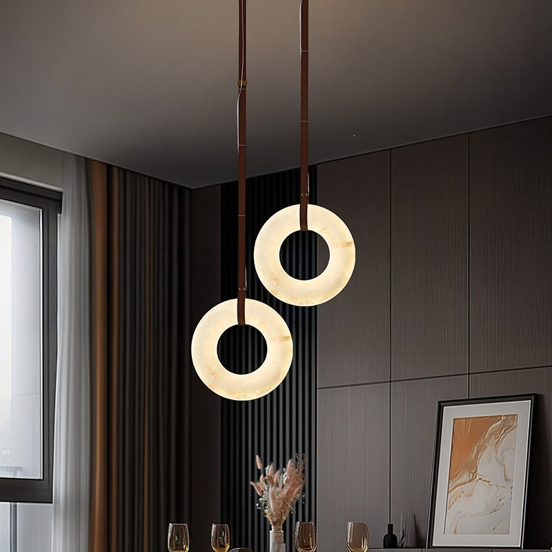 minimalist spanish imitation marble living room dining room pendant light - circle ring bedroom designer hotel bar counter lamp