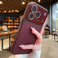 Suitable for iphone17pro lens large window lychee leather pattern mobile phone case apple 15 business case lychee pattern