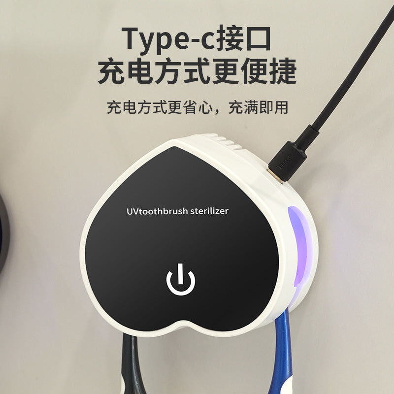 Portable Toothbrush Sterilization Box Toothbrush Holder Double UVC UV Sterilization Drying USB Rechargeable Toothbrush Sterilizer