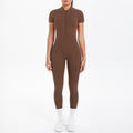 New arrival cross-border fashion tight back cut out short-sleeved pants jumpsuit sports running fitness jumpsuit yoga clothes