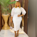 European and american fashion women's ol commute chic hotfix dress african   plus size rhinestone beaded maxi dress