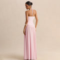 Amazon cross-border fashion style women's eleganthaltertie backbackless suspender waist slimming look pleated dress for women